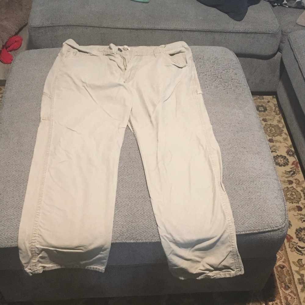 Men's Beige Cargo Drawstring Pants